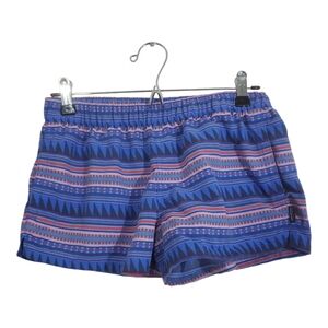 Patagonia Barely Baggies Blue Geometric Print Size Small Athletic Gorpcore Nylon